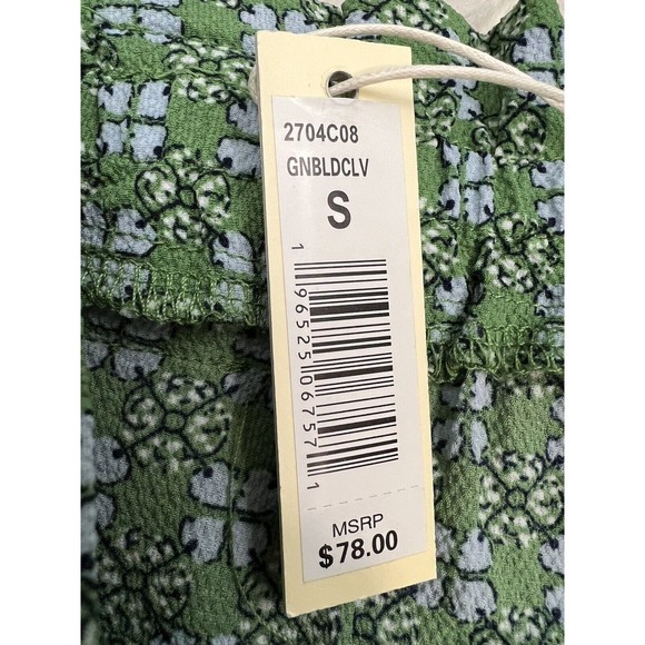 Max Studio Womens High Rise All-Over Print Trousers Wide Leg Green Daisy Size S - Picture 5 of 11